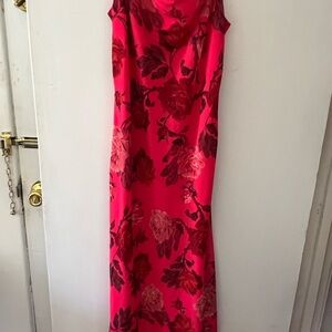 C/MEO Collective Red Sheath Midi Dress Spaghetti Strap